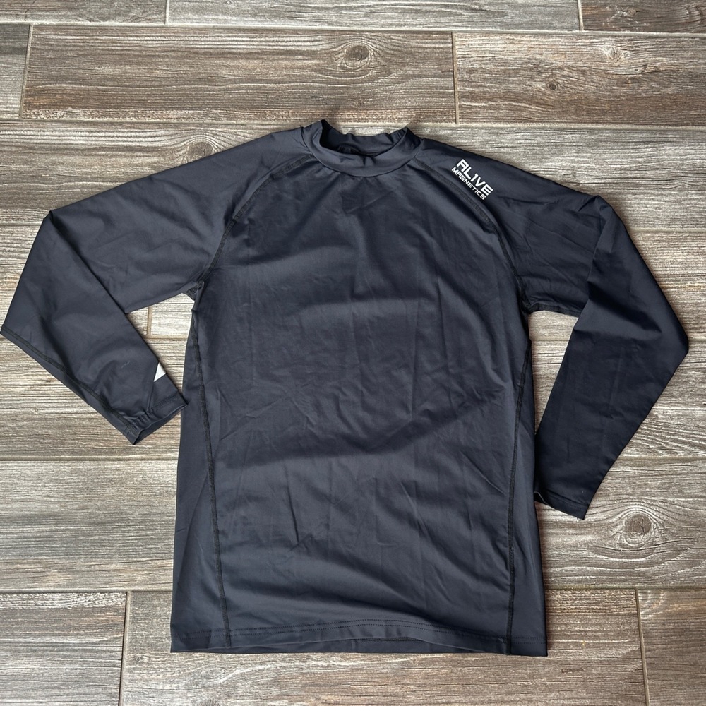 Al1ve Magnetics Men's Long Sleeve‎ Mock Neck Compression Athletic Shirt